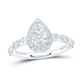 1 3/4CTW-DIA ANA M 1CT-CPEAR SINGLE HALO ENGAGEMENT RING